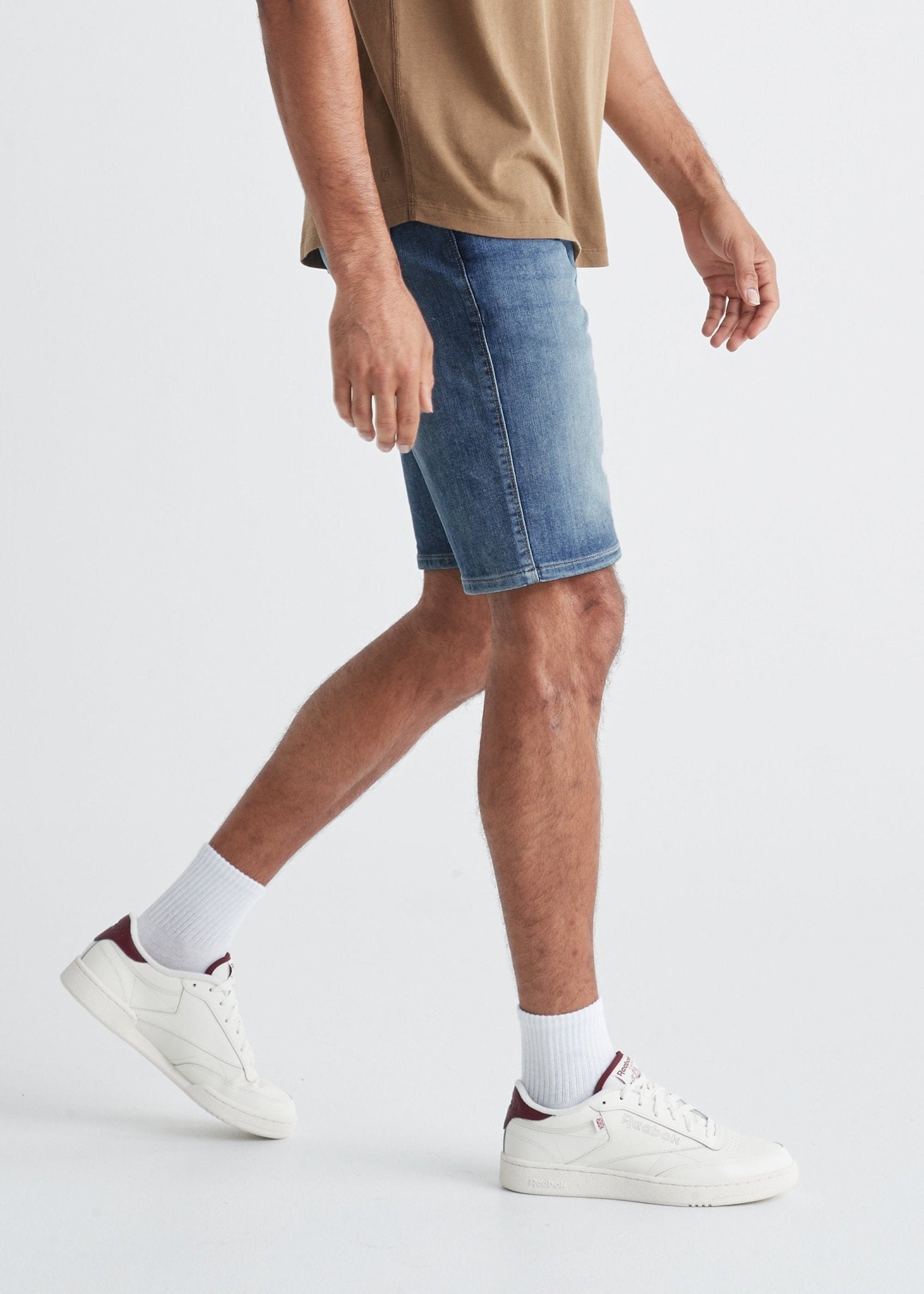 Everyday Stretch Shorts with a Comfortable Built-In Liner - Denim Style-  Grey