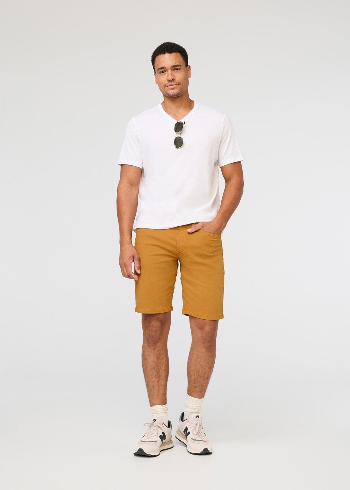 mens orange relaxed fit performance short full body