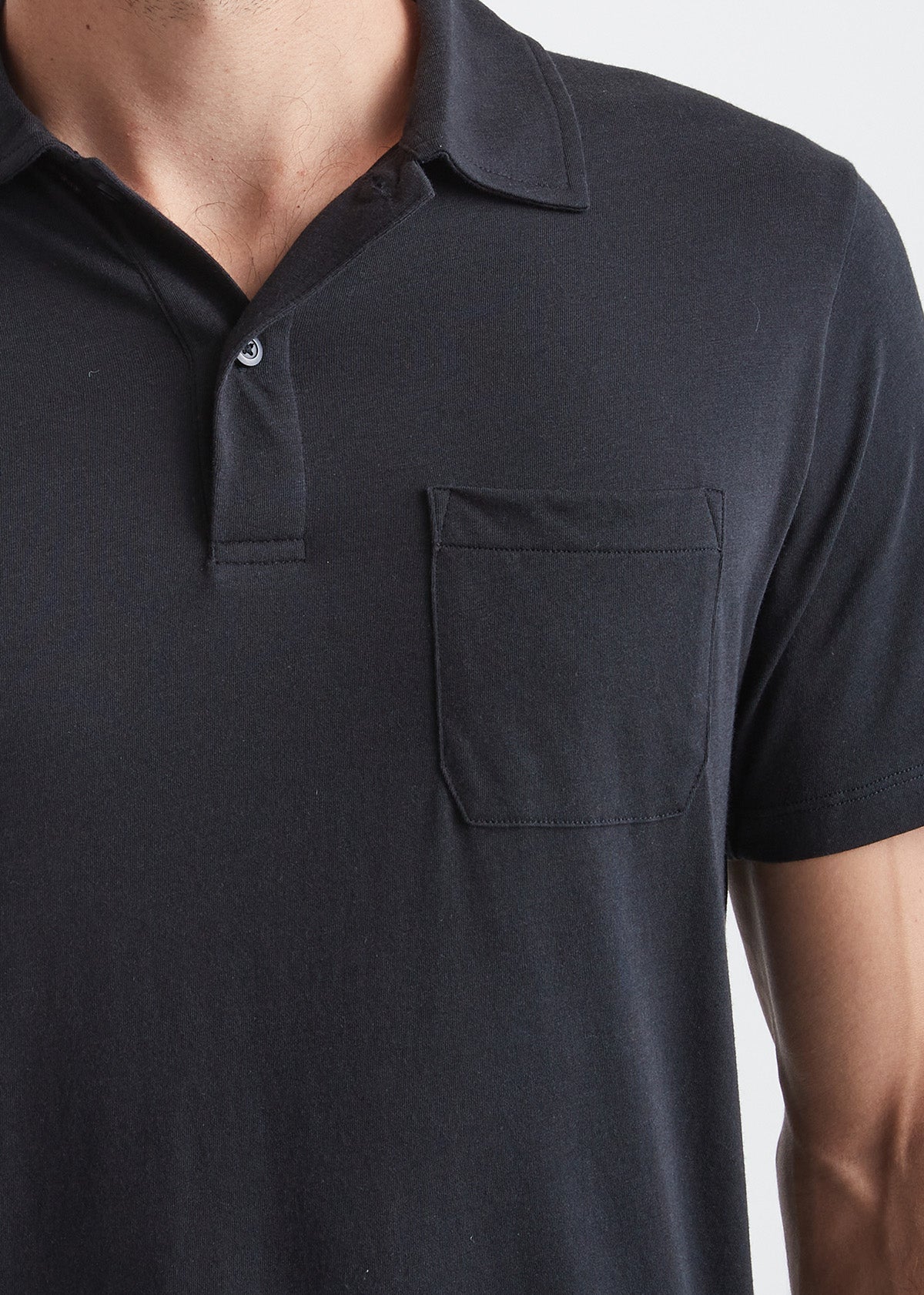 Lightweight black polo shirt hotsell