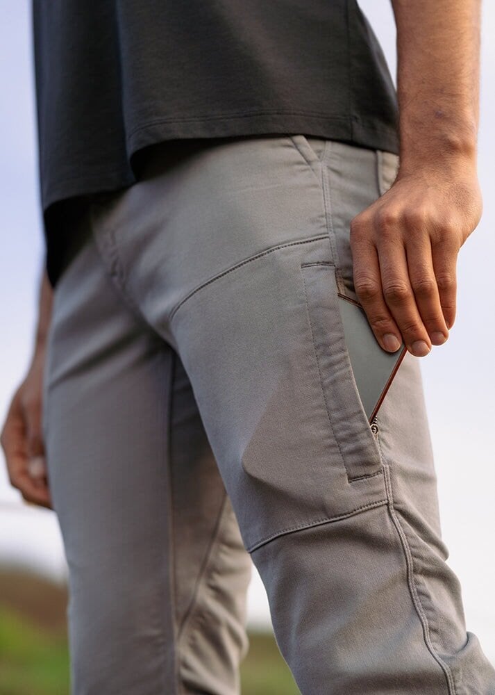 mens lunar grey athletic jogger side zip pocket