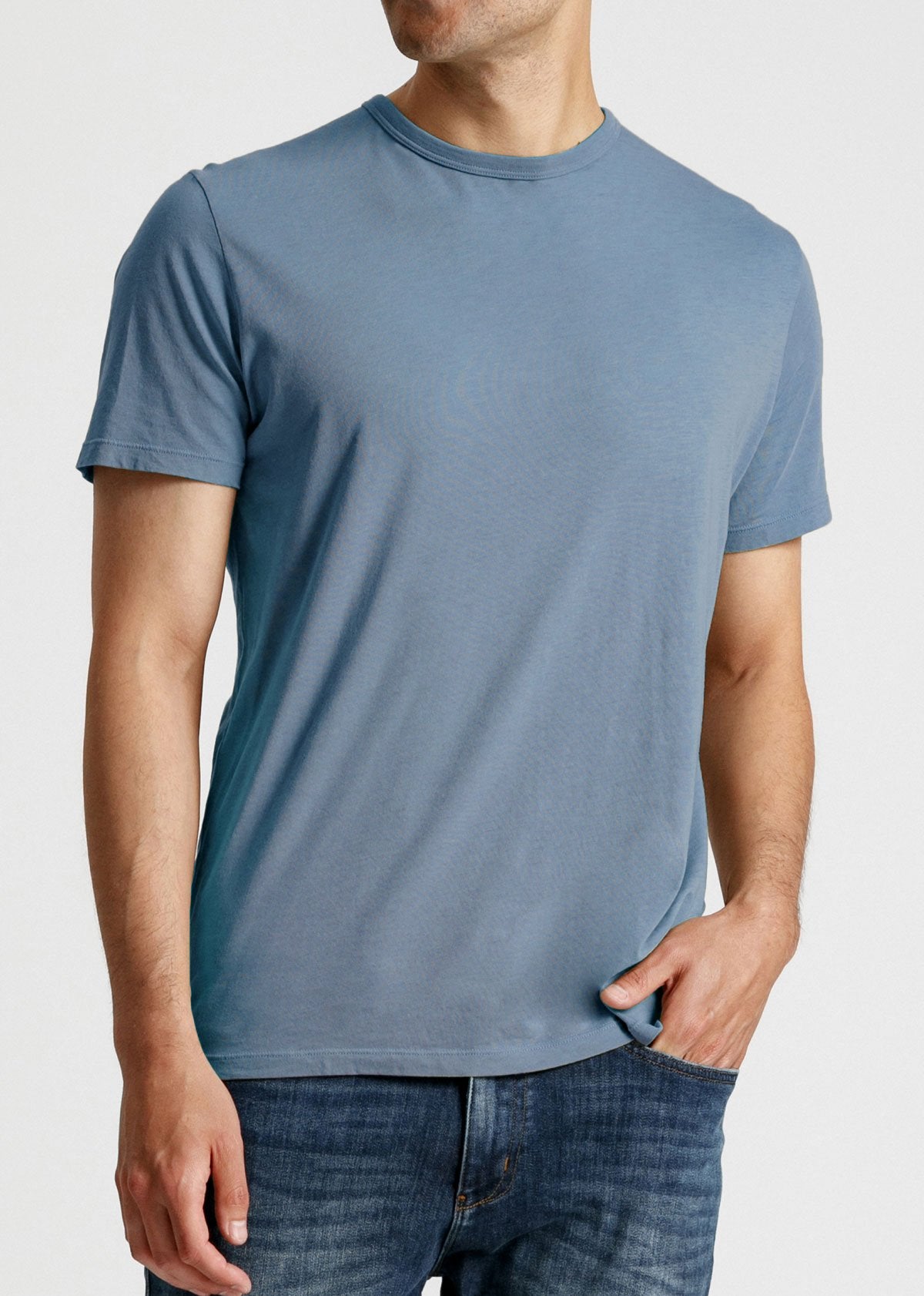 Mens soft lightweight light blue performance t-shirt front
