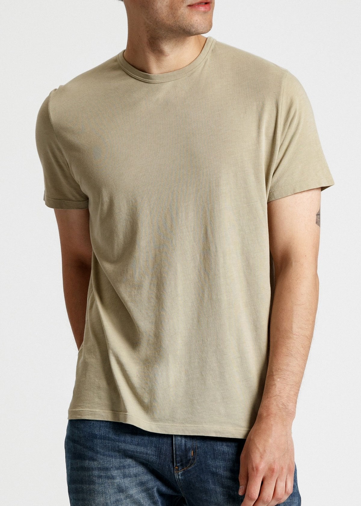 Mens soft lightweight light green performance t-shirt front