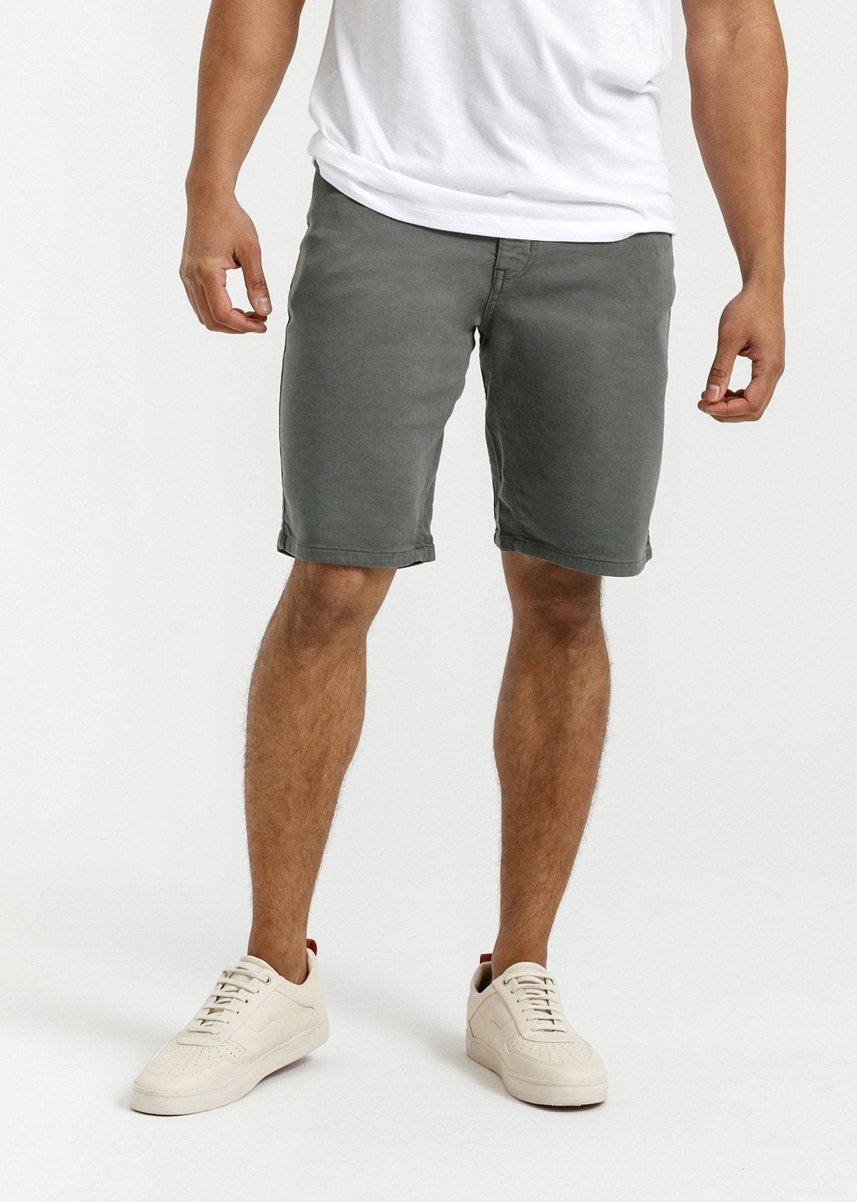 mens grey relaxed fit performance short front