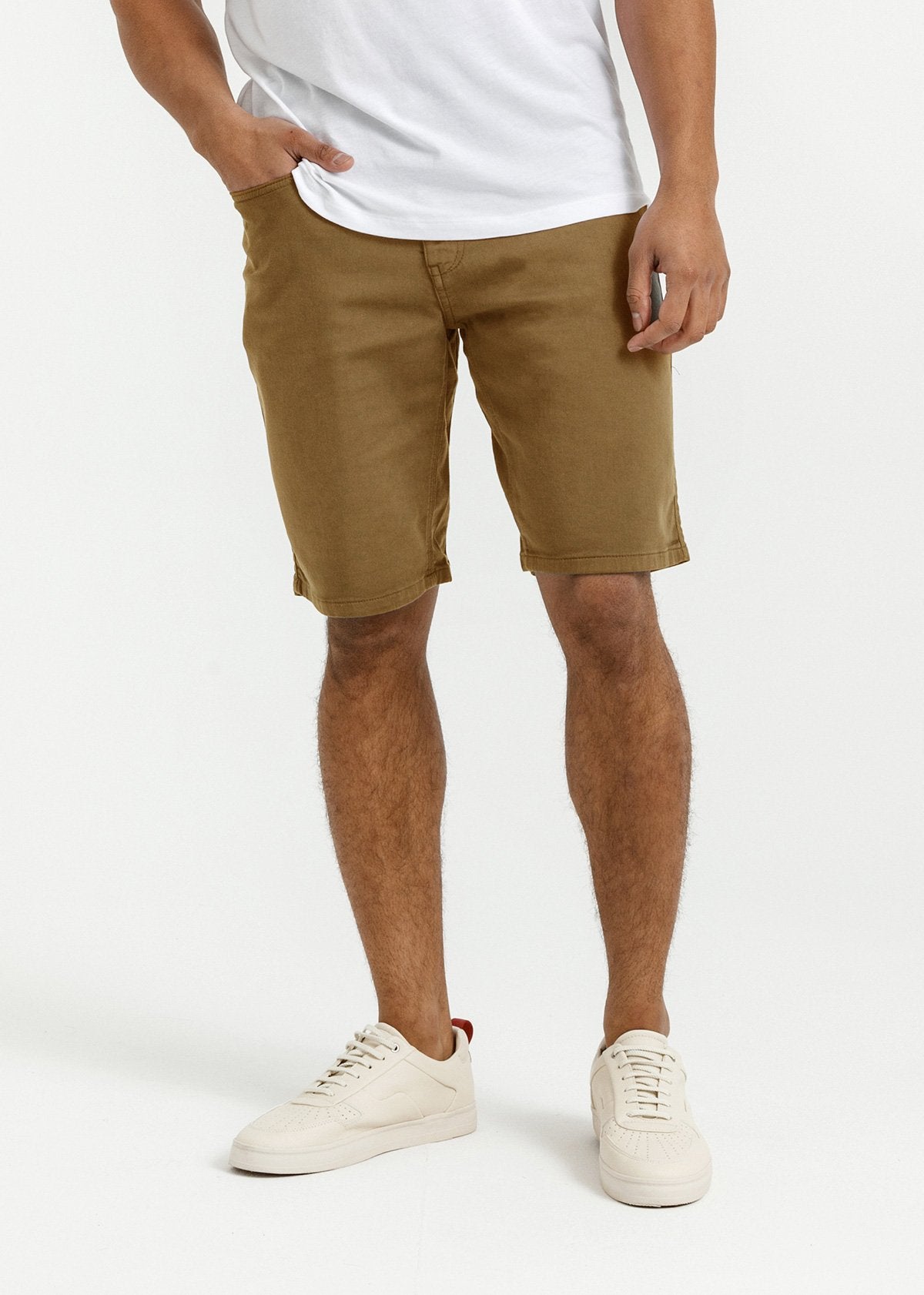 men's mustard relaxed fit performance short front