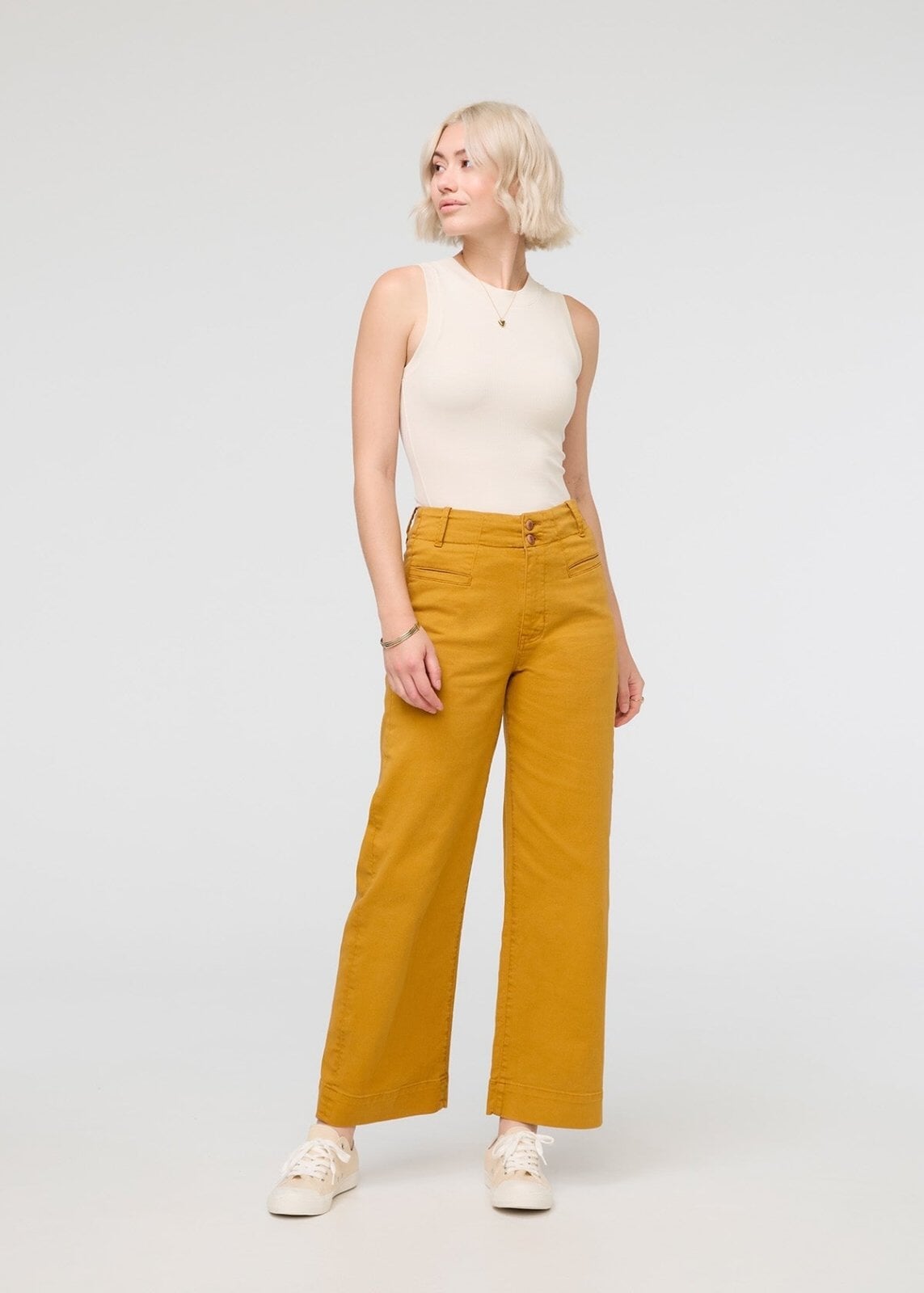 Women's Yellow High Rise Trouser