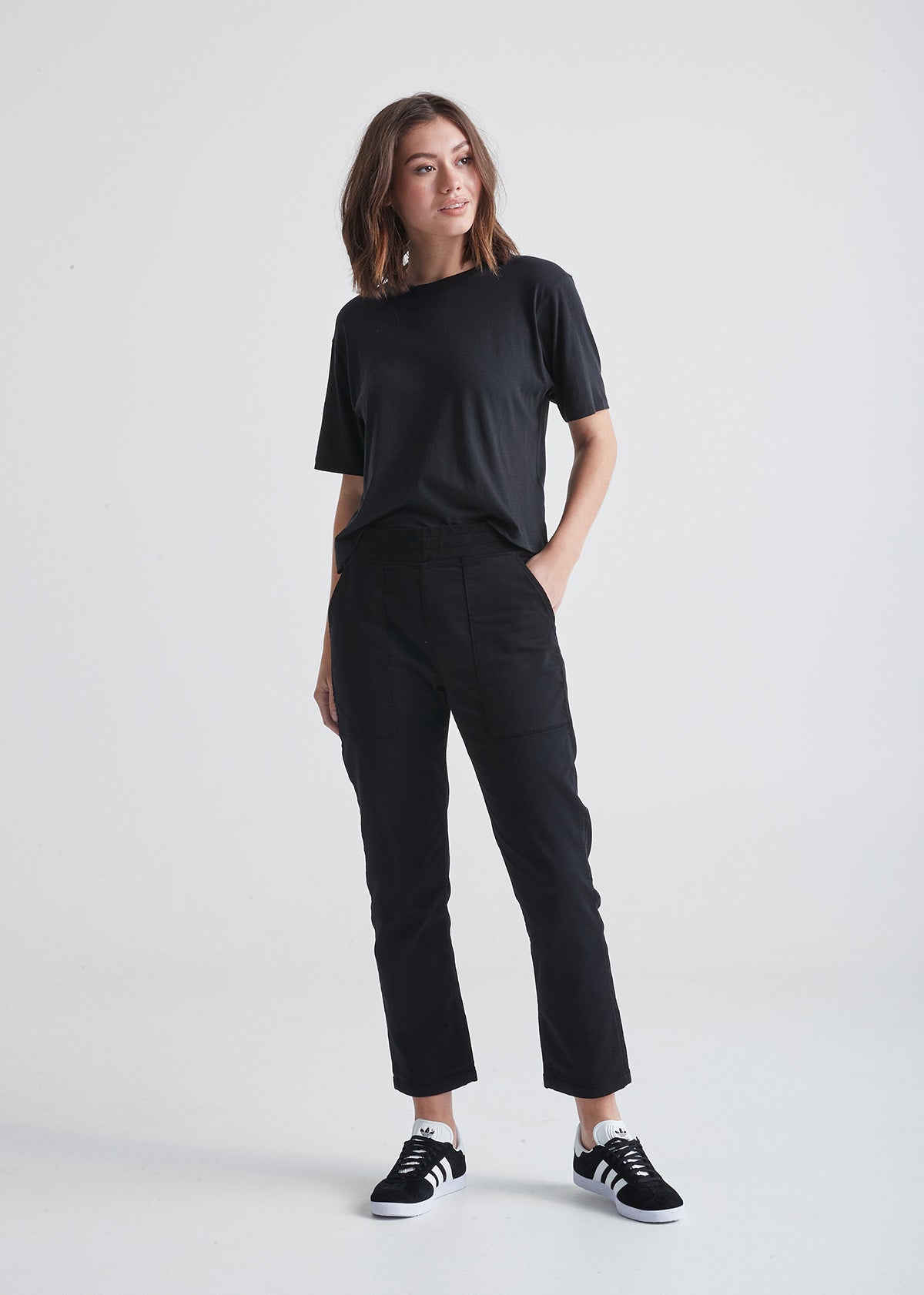 Black sweat pants by Adamo in plus sizes up to 14XL