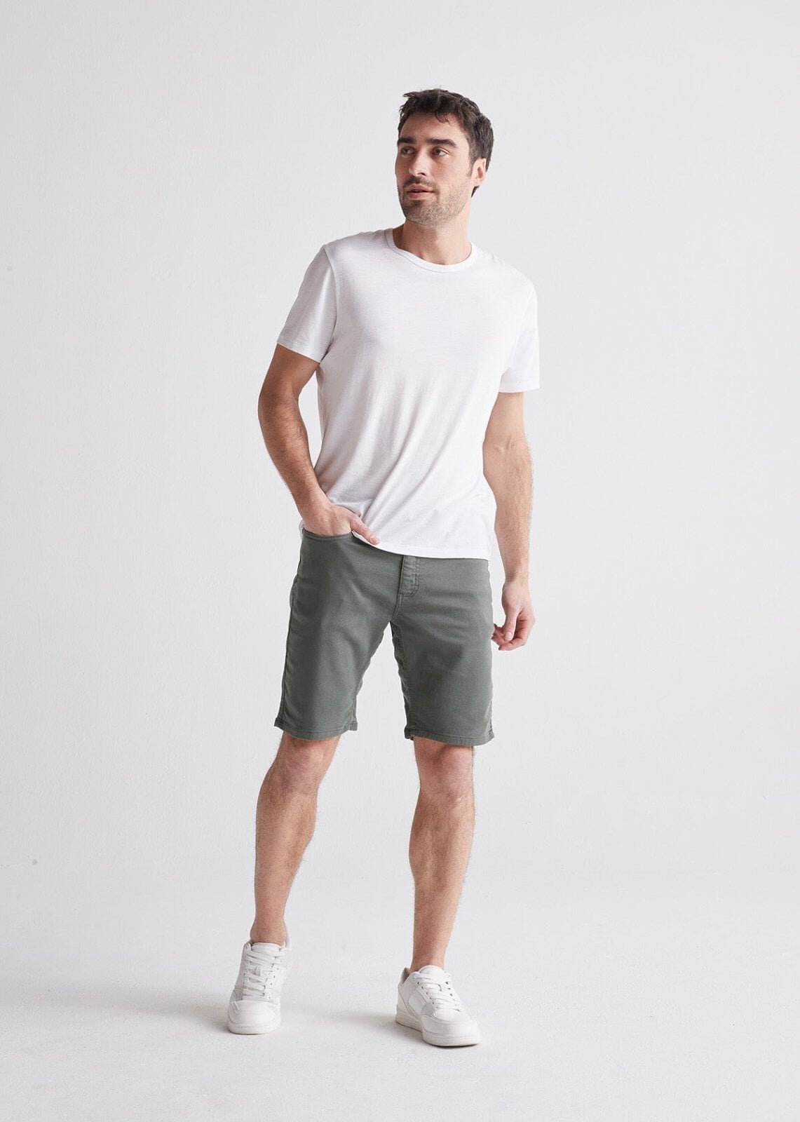 Men's Grey Slim Fit Stretch Short Full Body