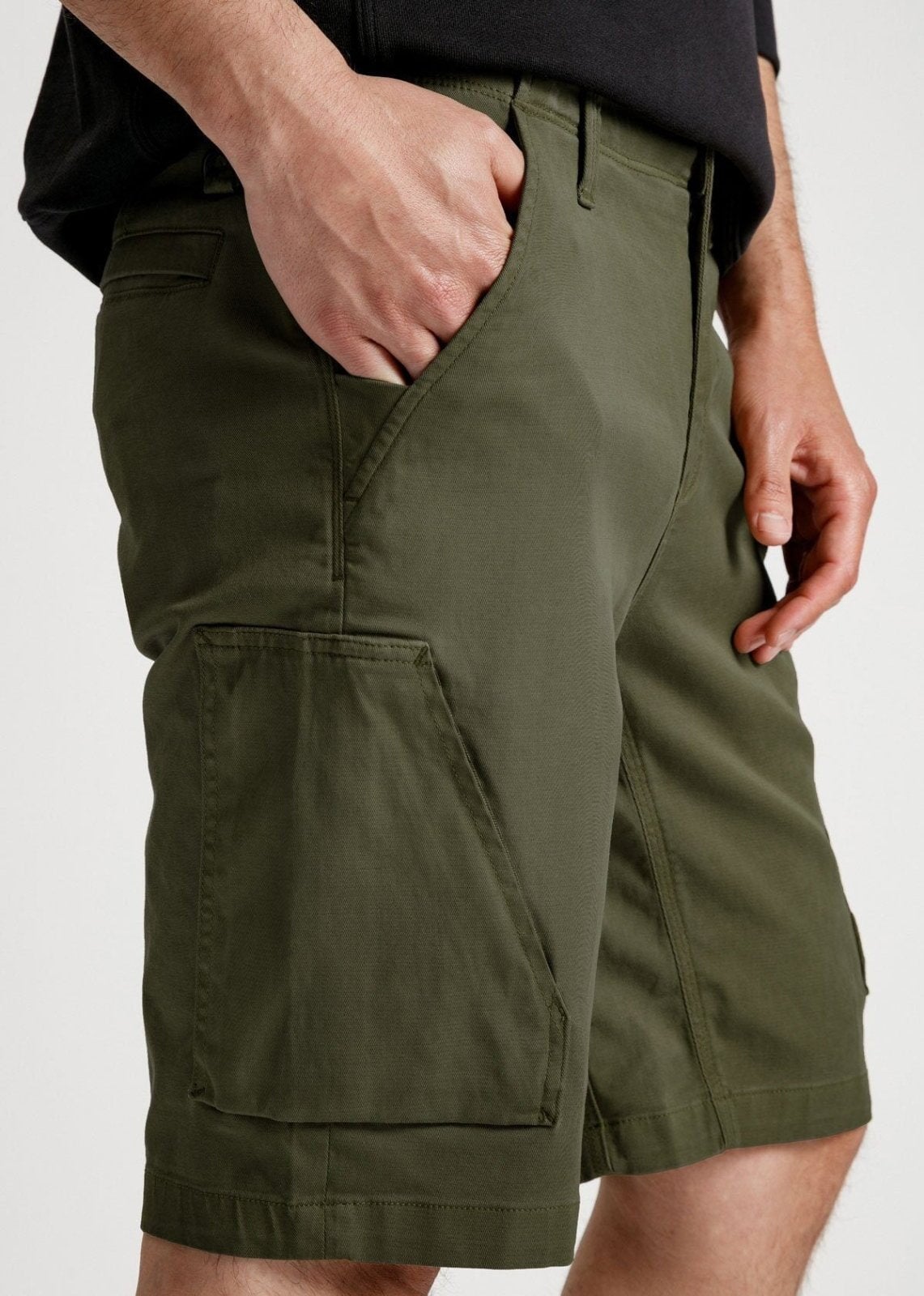 mens green athletic adventure pant side detail